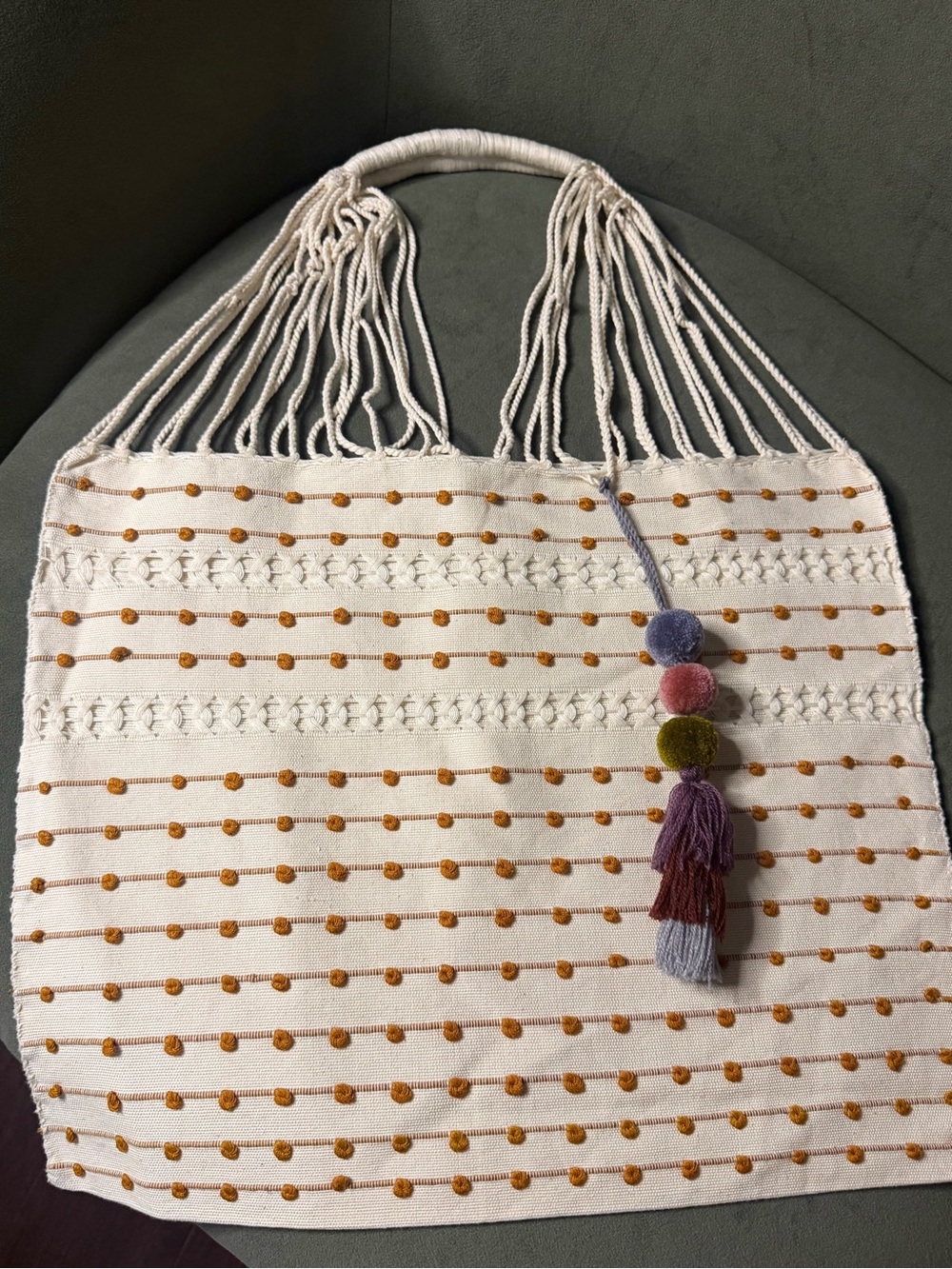 New Handwoven Tote Bags Includes tassel charm